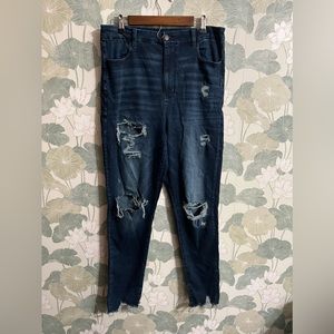AE high rise curvy jegging 16 long tall dark rinse